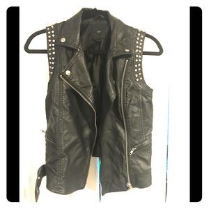 Faux leather moto vest. Size small